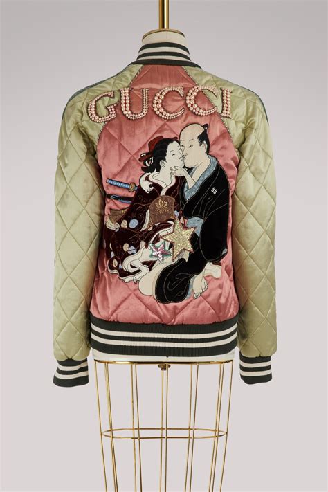 gucci embroidered bomber|gucci bomber japanese geisha.